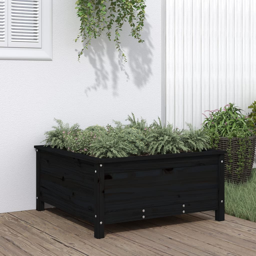 Garden Raised Bed Grey Solid Wood Pine