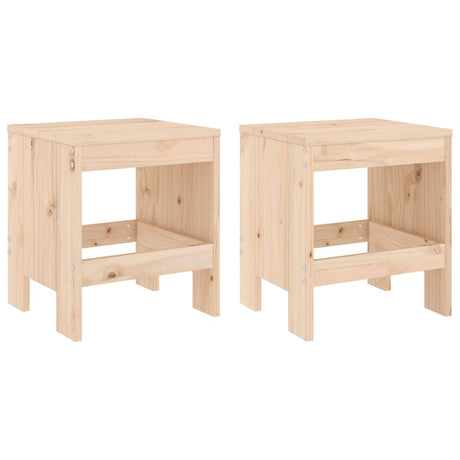 Garden Stools 2 Pcs Solid Wood Pine