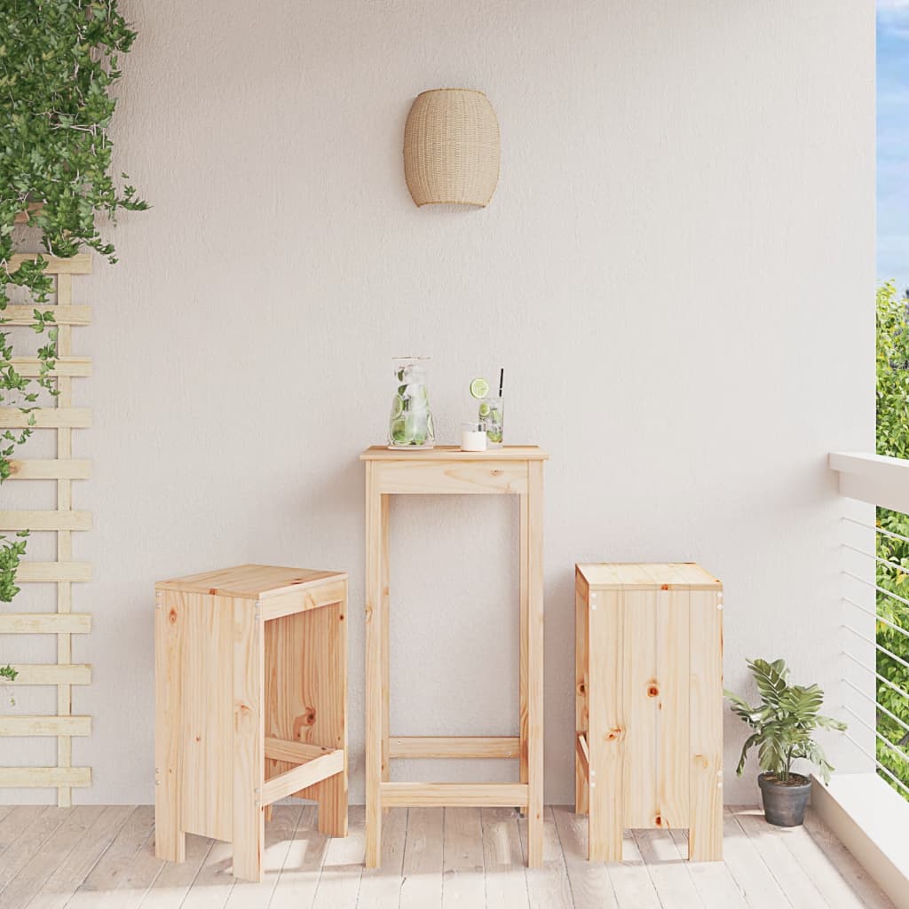 Garden Stools 2 Pcs Solid Wood Pine