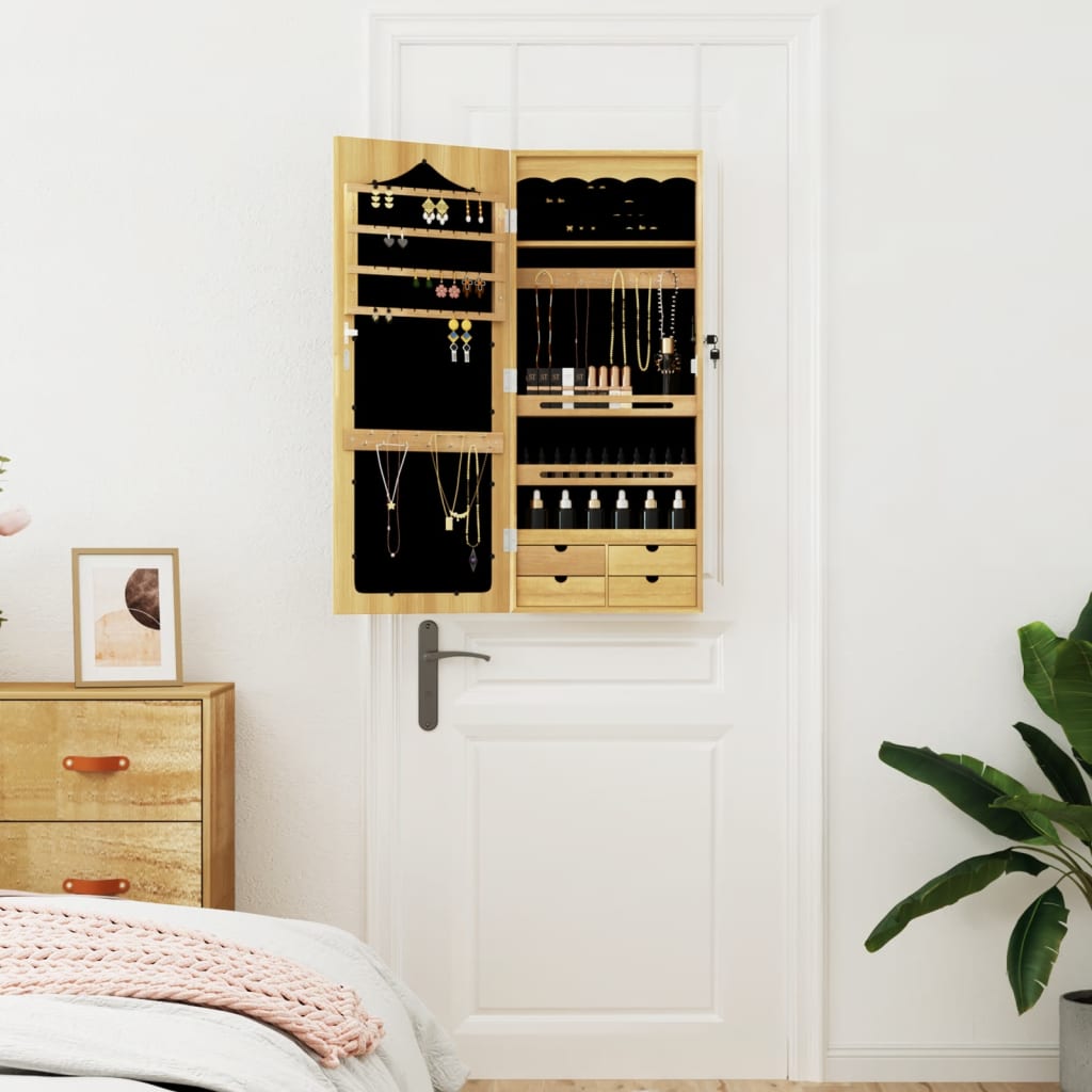 Mirror Jewellery Cabinet Wall Mounted 37.5X10X90 Cm