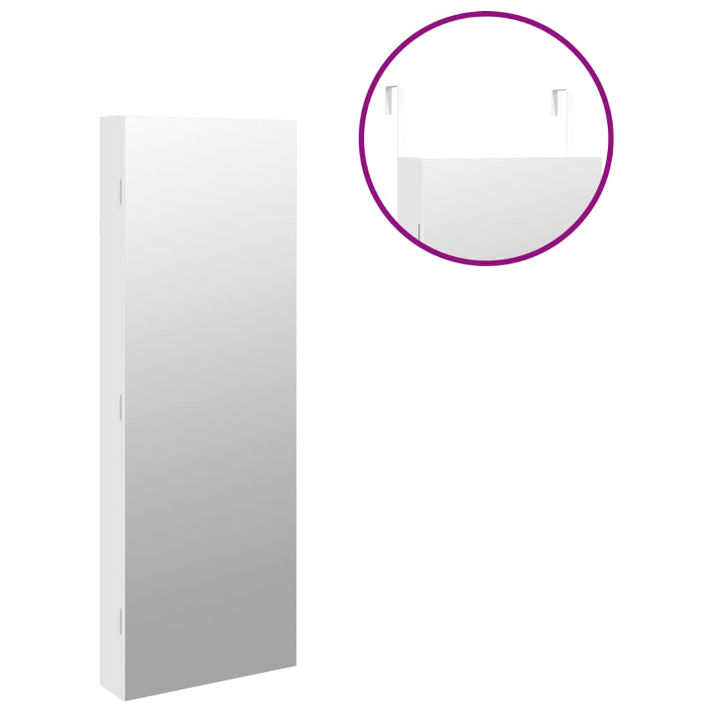 Mirror Jewellery Cabinet With Led Lights Wall Mounted