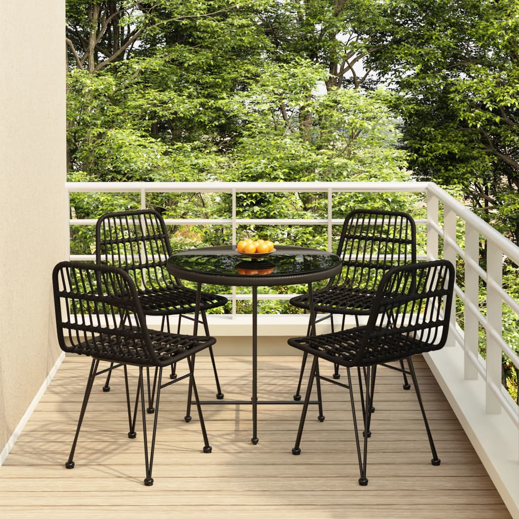5 Piece Garden Dining Set Poly Rattan