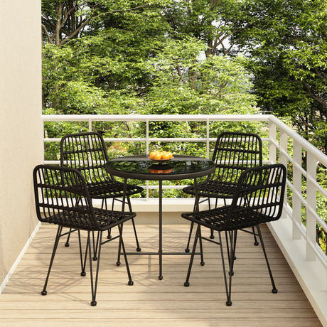 5 Piece Garden Dining Set Poly Rattan
