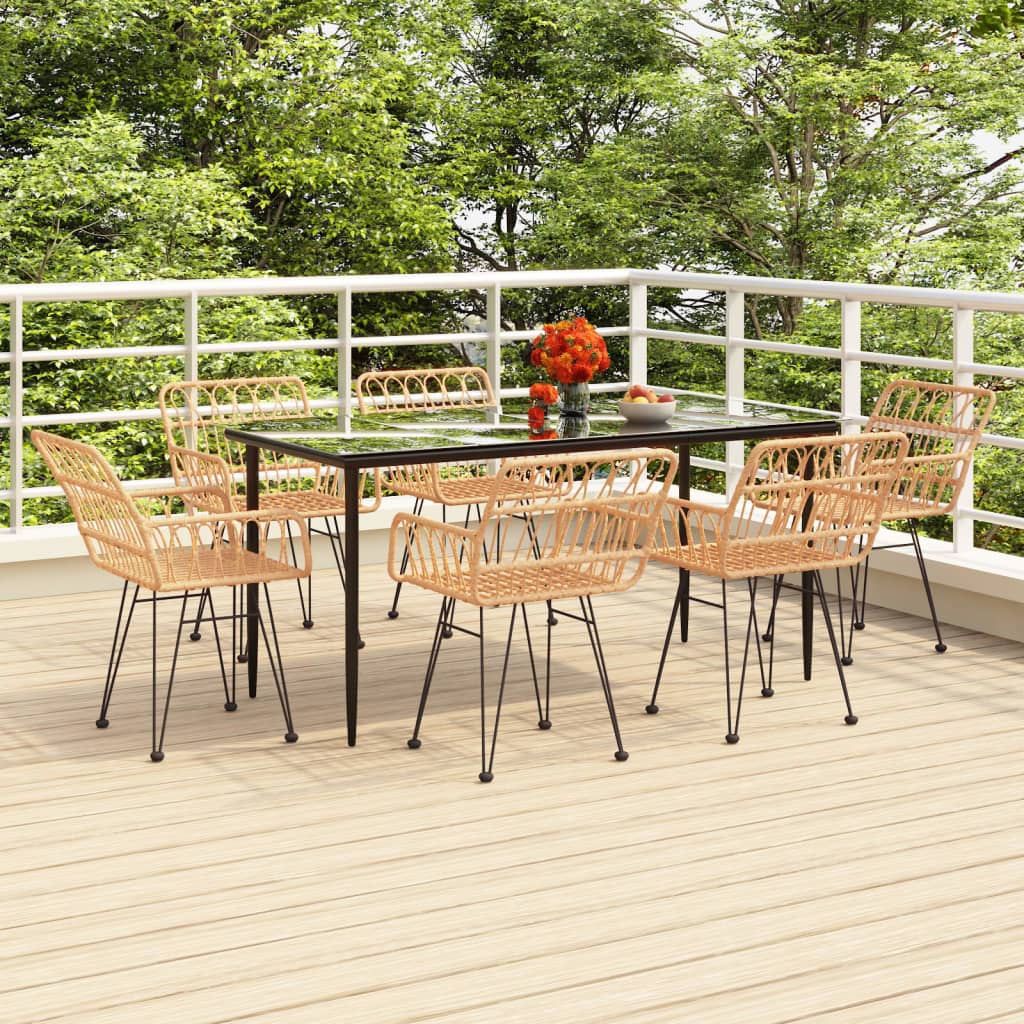 3 Piece Garden Dining Set Poly Rattan