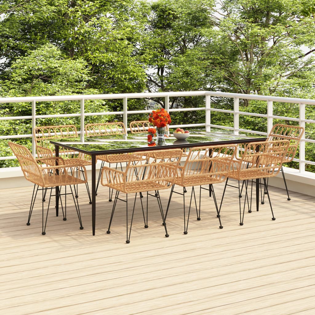 3 Piece Garden Dining Set Poly Rattan