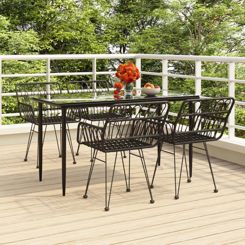 3 Piece Garden Dining Set Poly Rattan