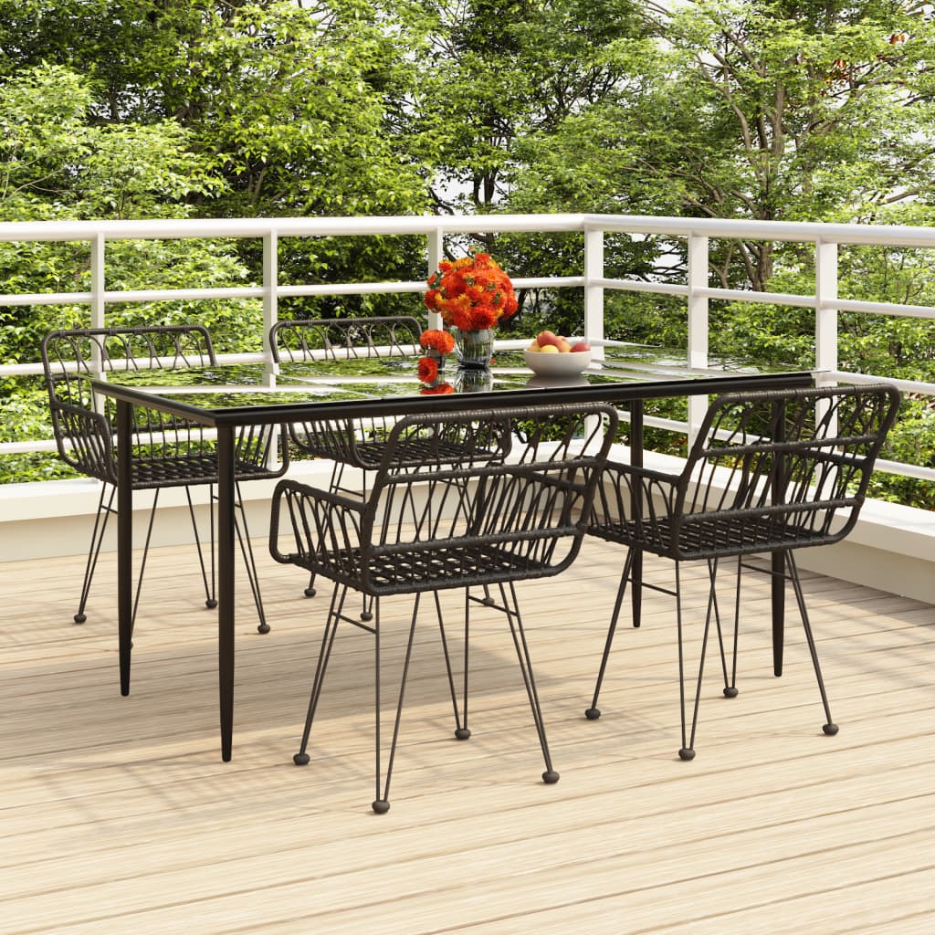 3 Piece Garden Dining Set Poly Rattan