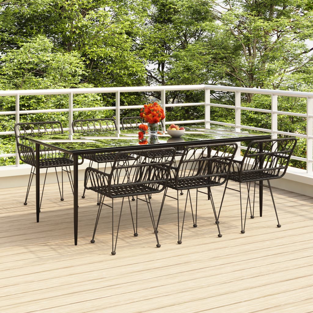 3 Piece Garden Dining Set Poly Rattan