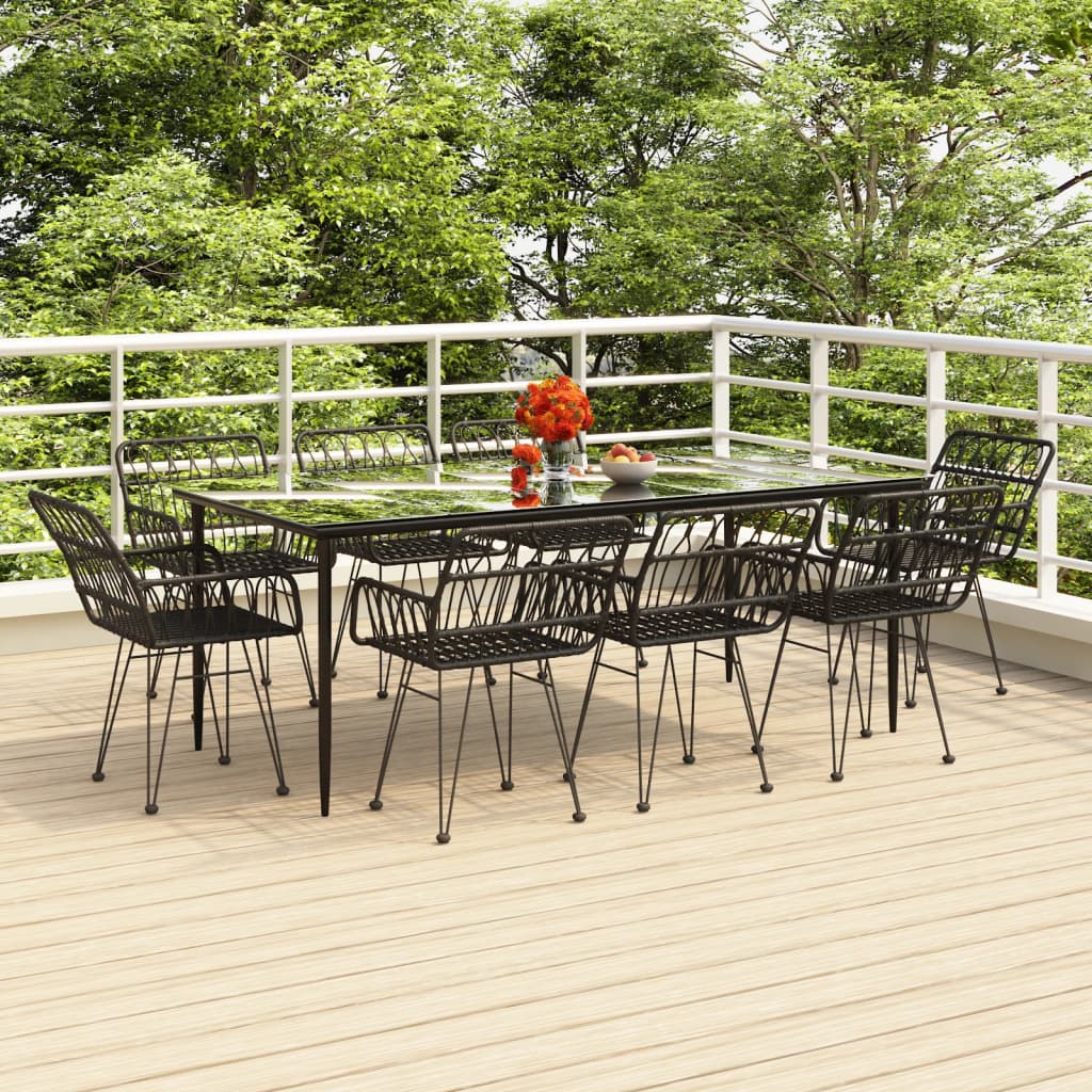 3 Piece Garden Dining Set Poly Rattan