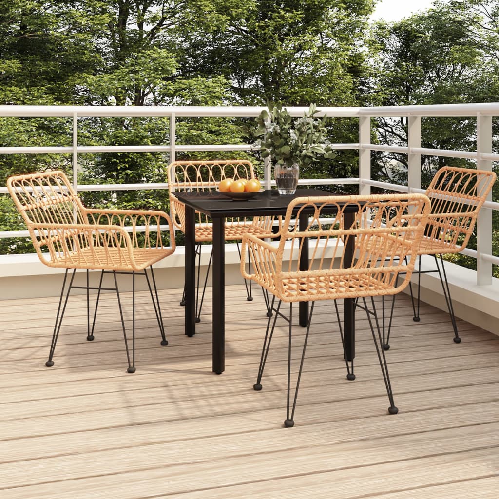7 Piece Garden Dining Set Poly Rattan