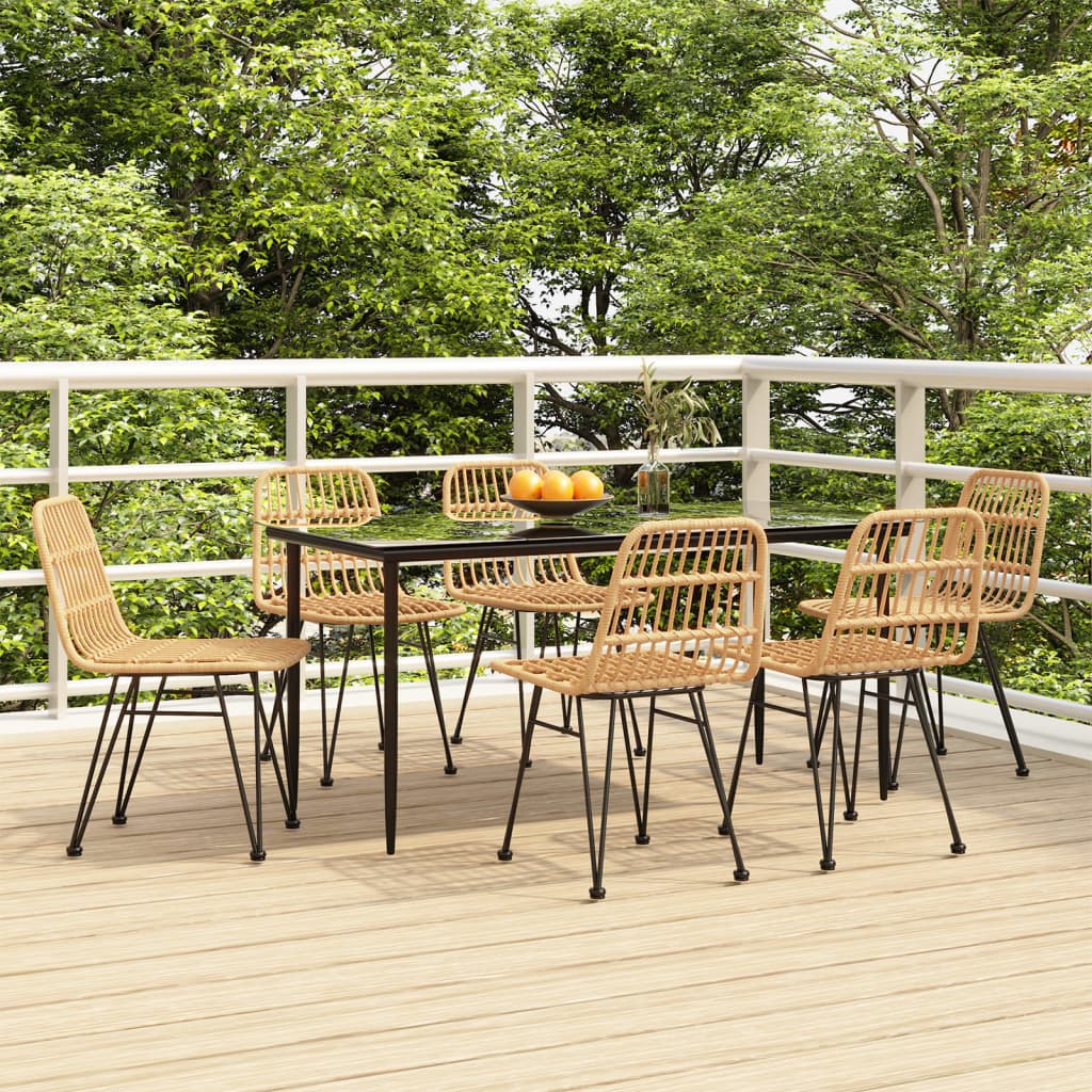 5 Piece Garden Dining Set Poly Rattan