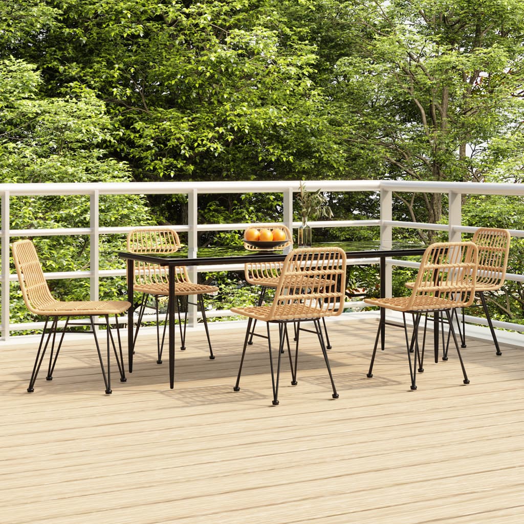 5 Piece Garden Dining Set Poly Rattan