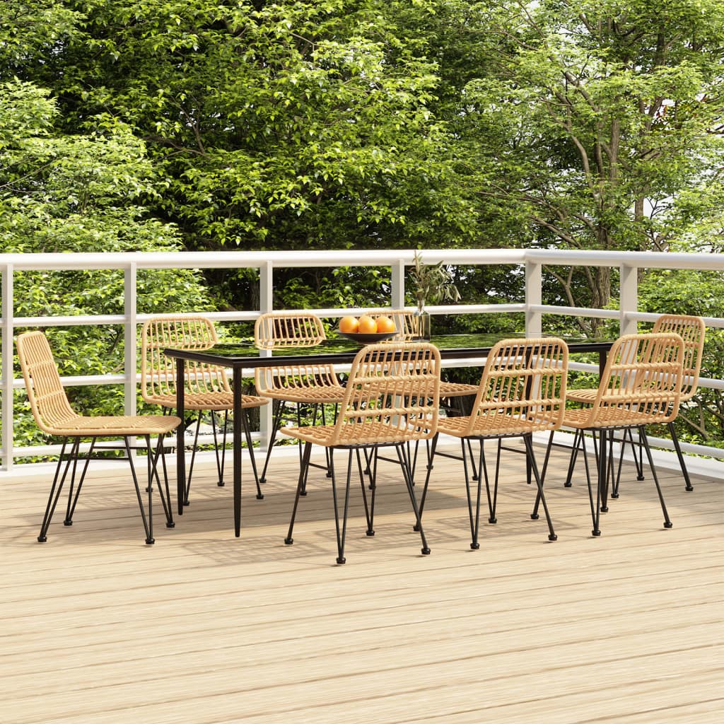 5 Piece Garden Dining Set Poly Rattan