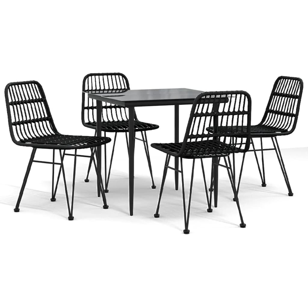 5 Piece Garden Dining Set Poly Rattan