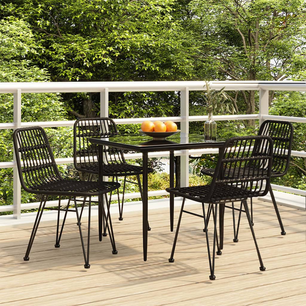 5 Piece Garden Dining Set Poly Rattan