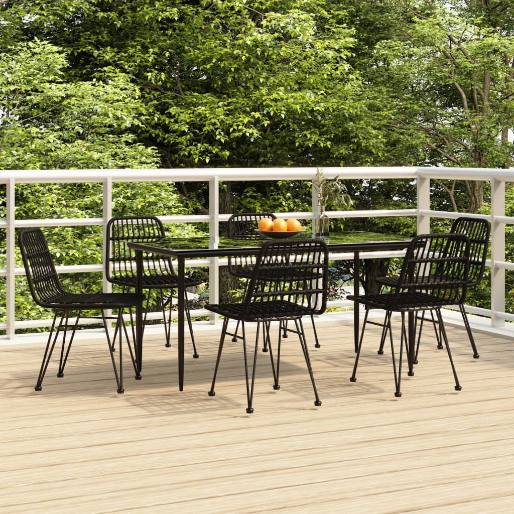 5 Piece Garden Dining Set Poly Rattan