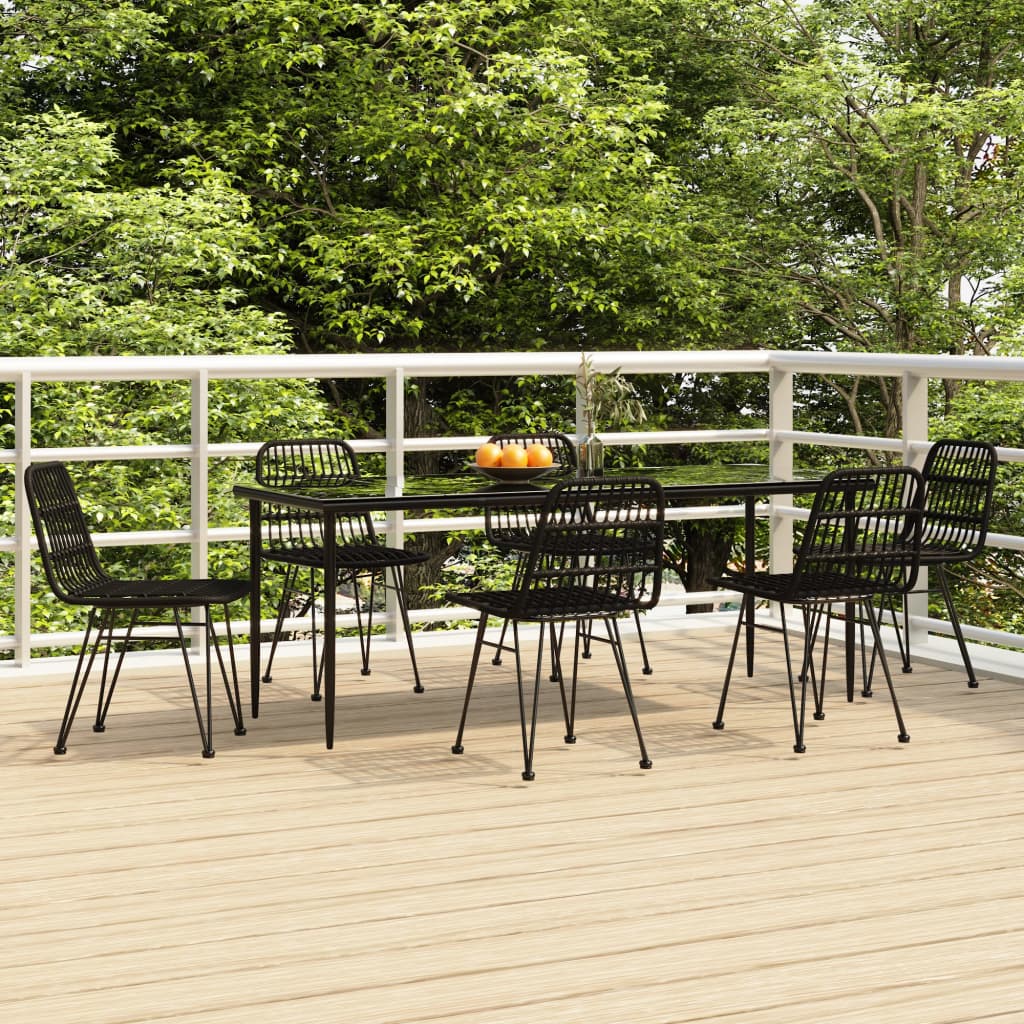 5 Piece Garden Dining Set Poly Rattan