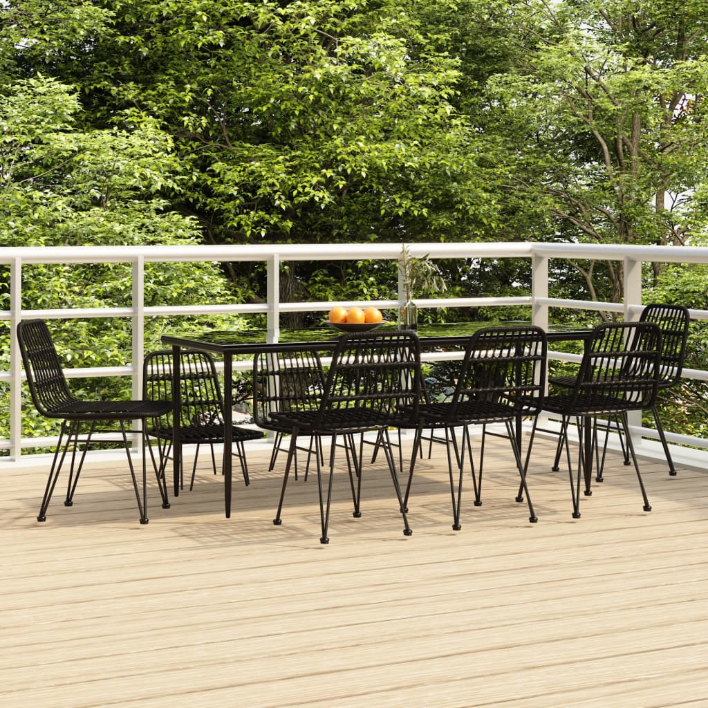 5 Piece Garden Dining Set Poly Rattan