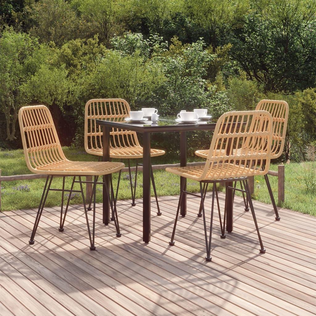 7 Piece Garden Dining Set Poly Rattan