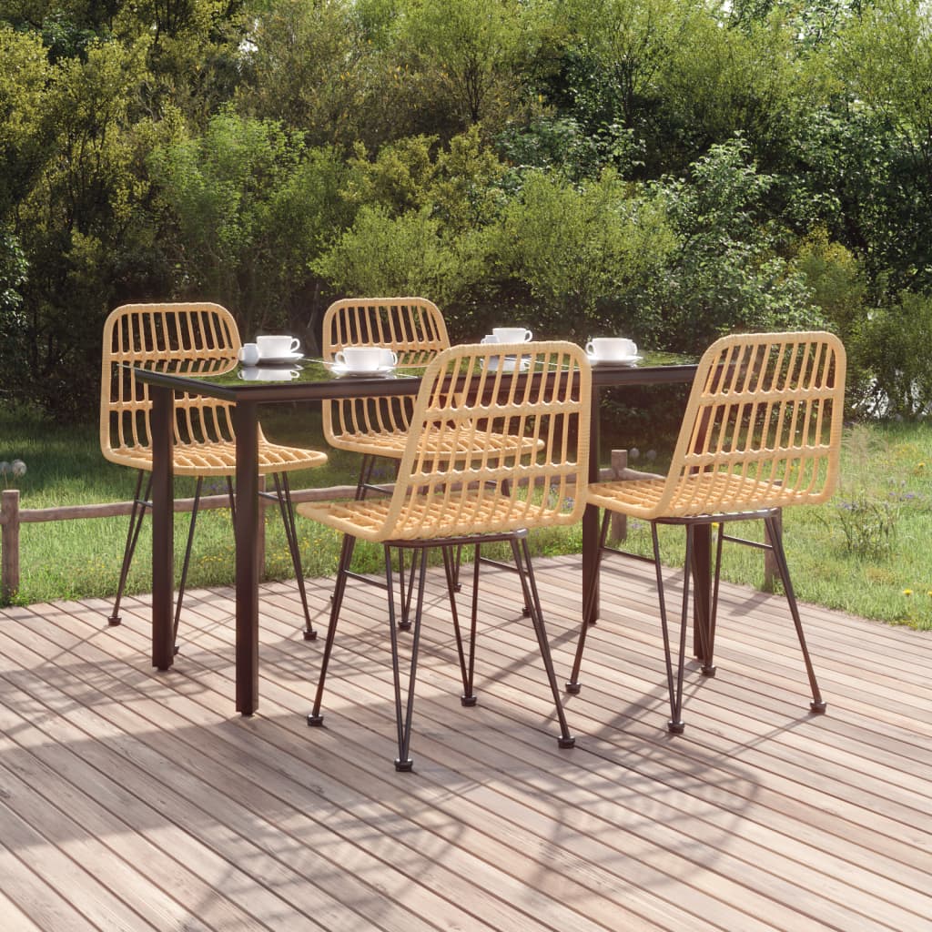 7 Piece Garden Dining Set Poly Rattan