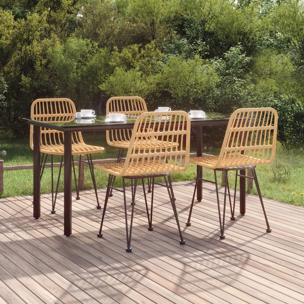 7 Piece Garden Dining Set Poly Rattan