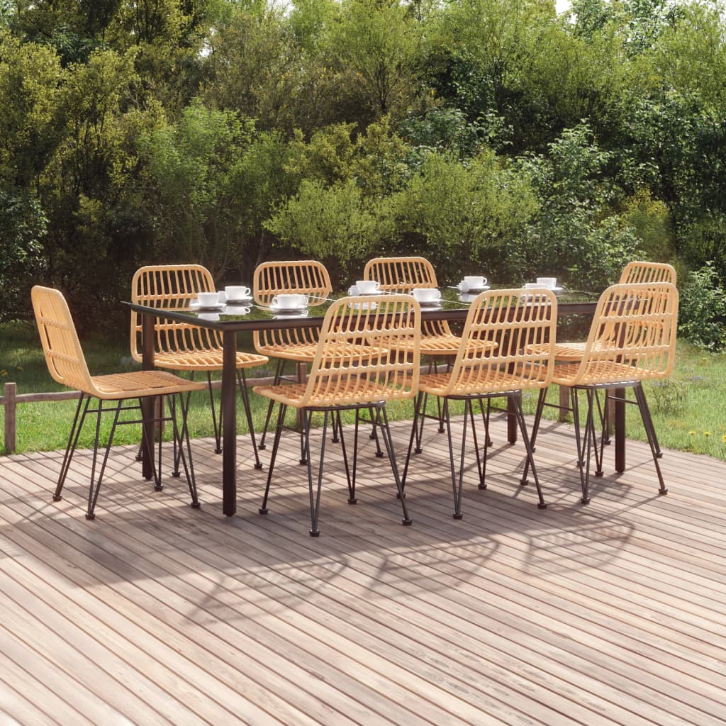 7 Piece Garden Dining Set Poly Rattan