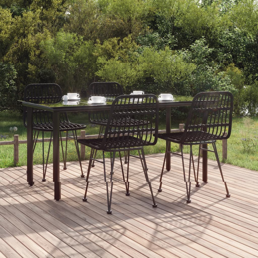 7 Piece Garden Dining Set Poly Rattan