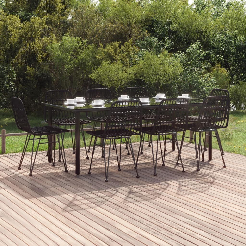 7 Piece Garden Dining Set Poly Rattan
