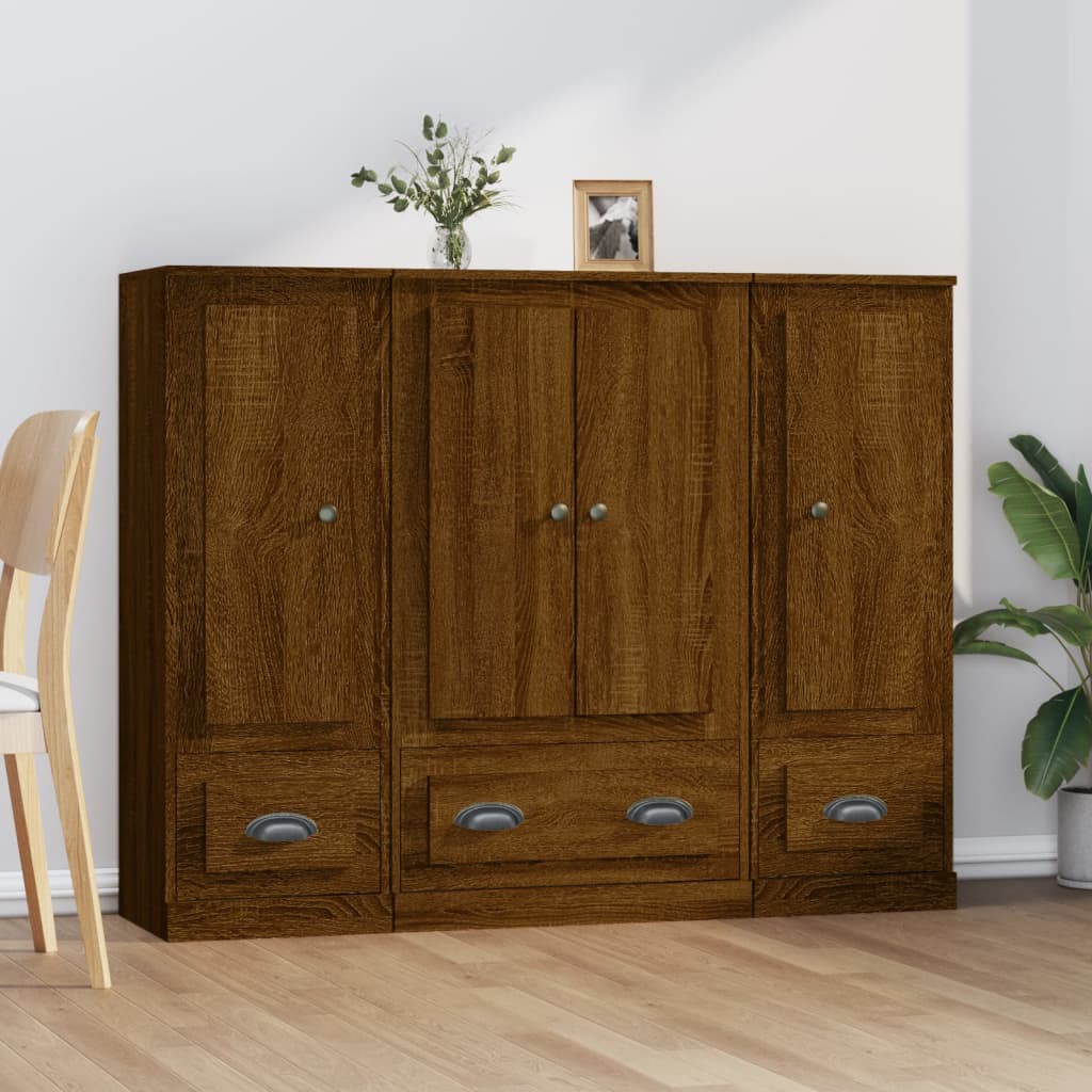 Highboards 3 Pcs Engineered Wood