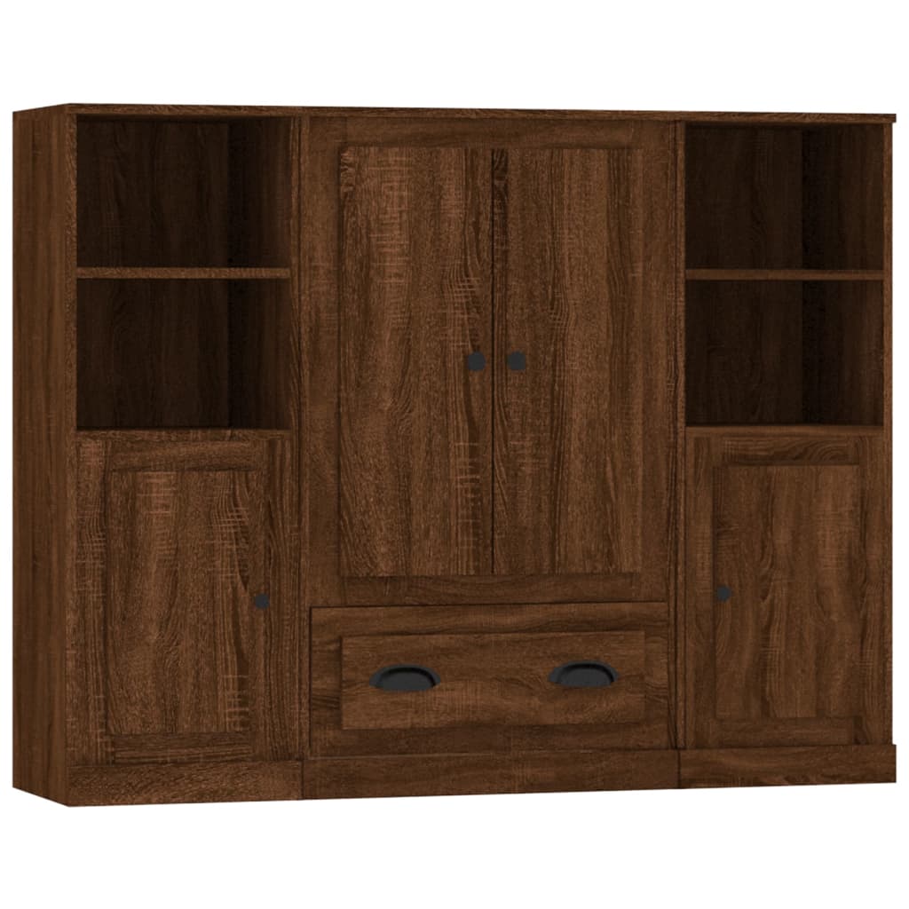 Highboards 3 Pcs Engineered Wood