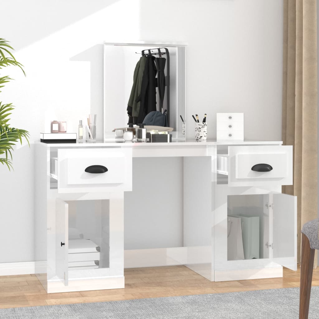 Dressing Table With Mirror 130X50X132.5 Cm
