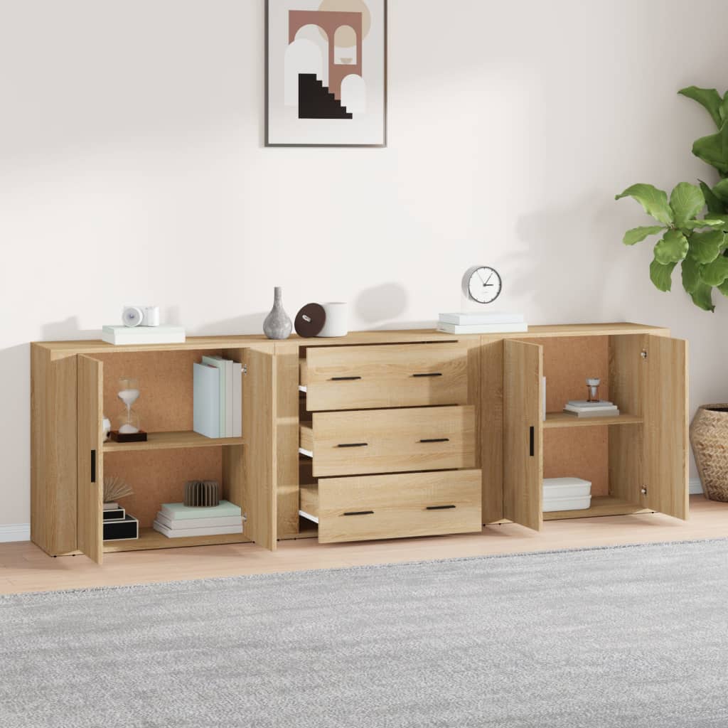 Sideboards 3 Pcs Engineered Wood