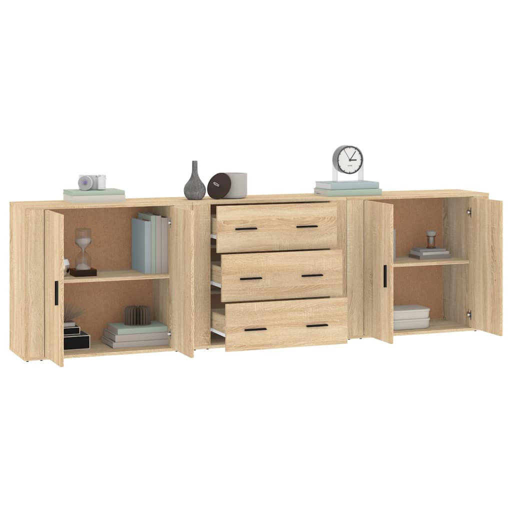 Sideboards 3 Pcs Engineered Wood
