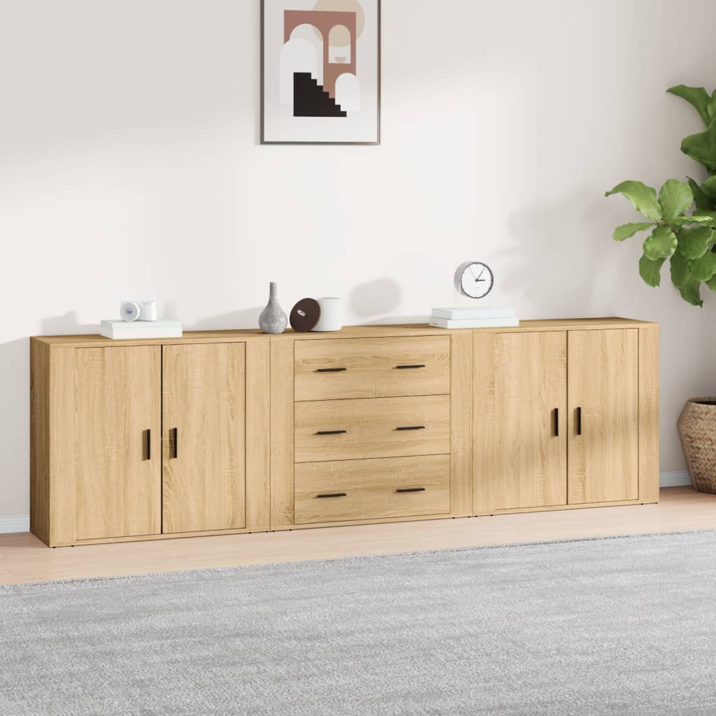 Sideboards 3 Pcs Engineered Wood