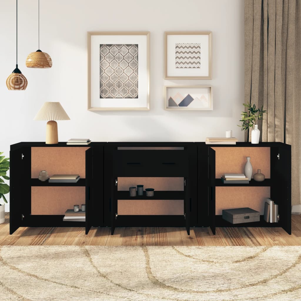 Sideboards 3 Pcs Engineered Wood