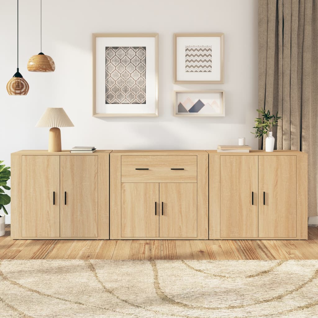 Sideboards 3 Pcs Engineered Wood
