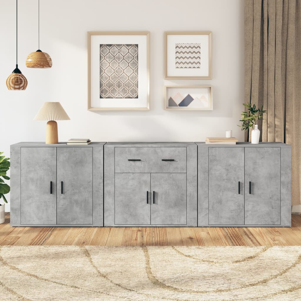 Sideboards 3 Pcs Engineered Wood