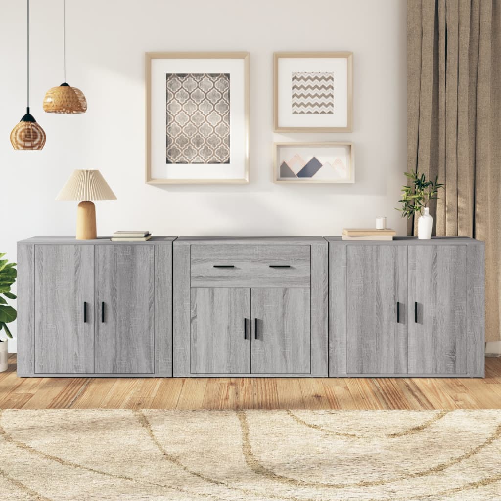 Sideboards 3 Pcs Engineered Wood