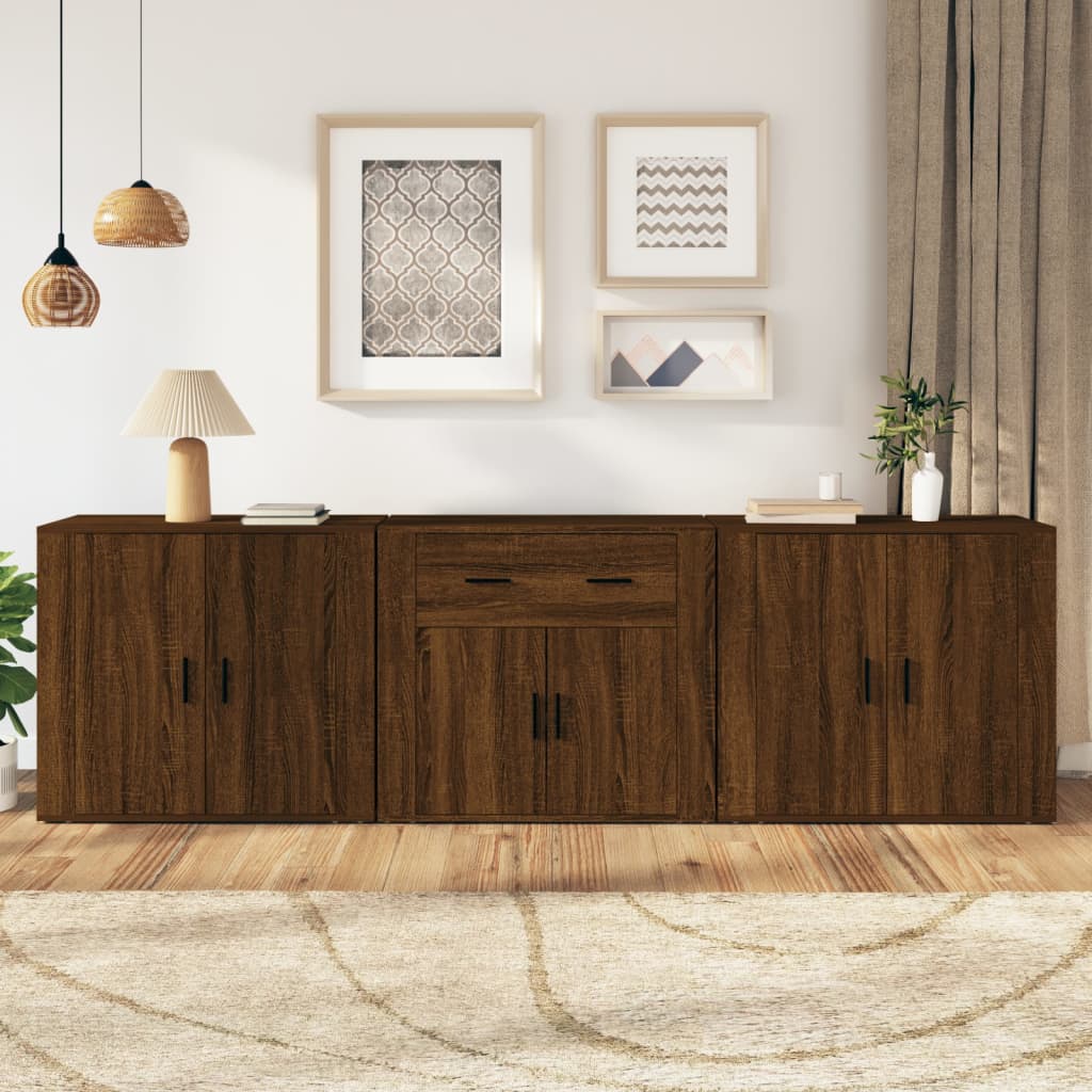 Sideboards 3 Pcs Engineered Wood