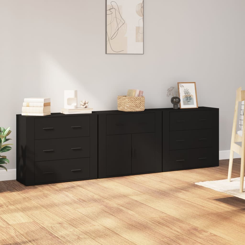 Sideboards 3 Pcs Engineered Wood