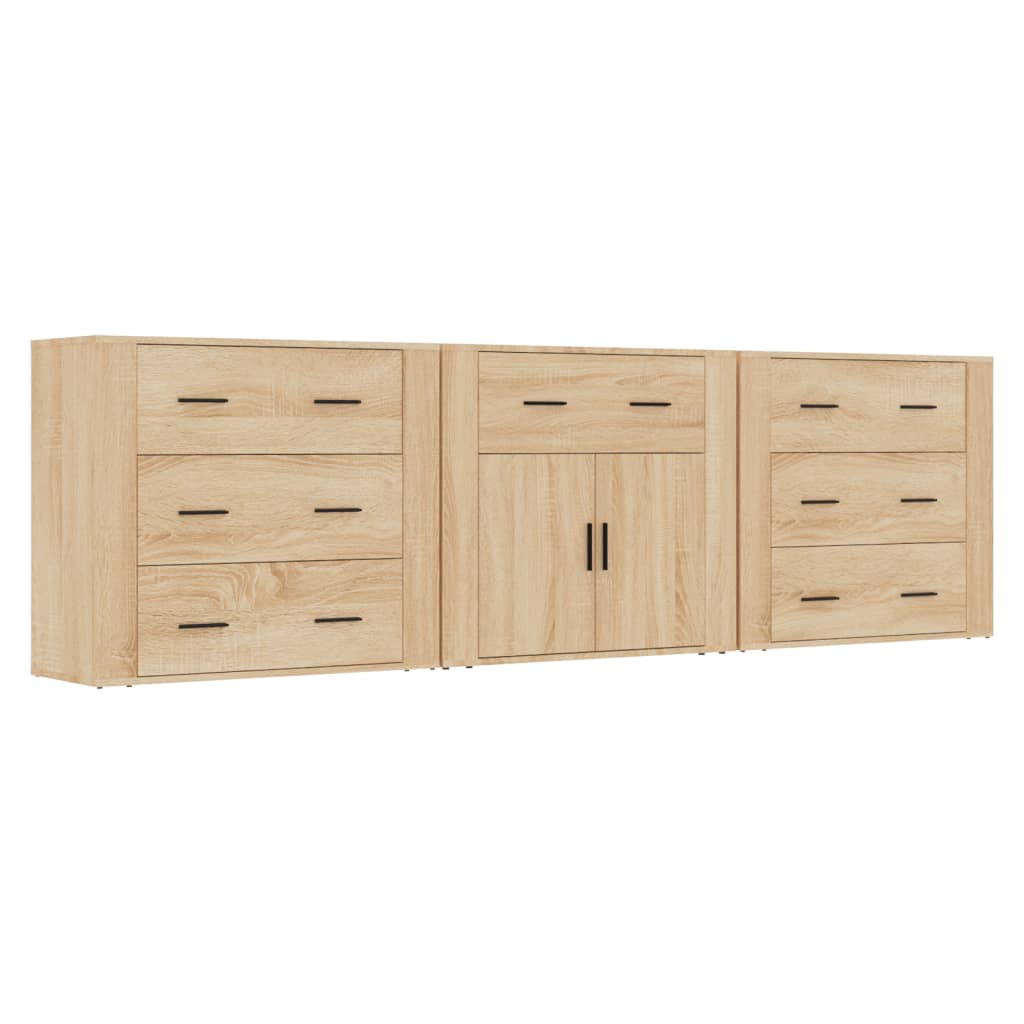 Sideboards 3 Pcs Engineered Wood