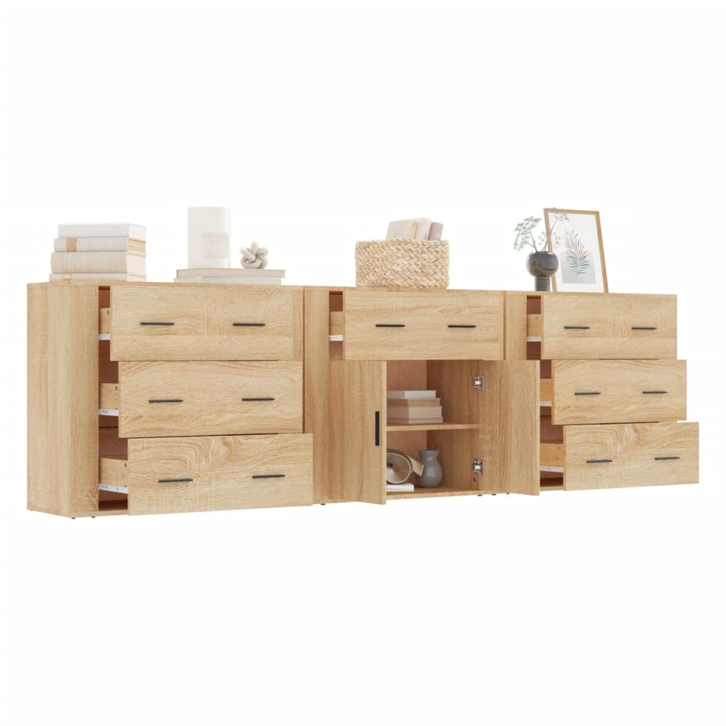 Sideboards 3 Pcs Engineered Wood