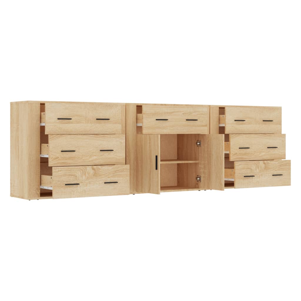 Sideboards 3 Pcs Engineered Wood