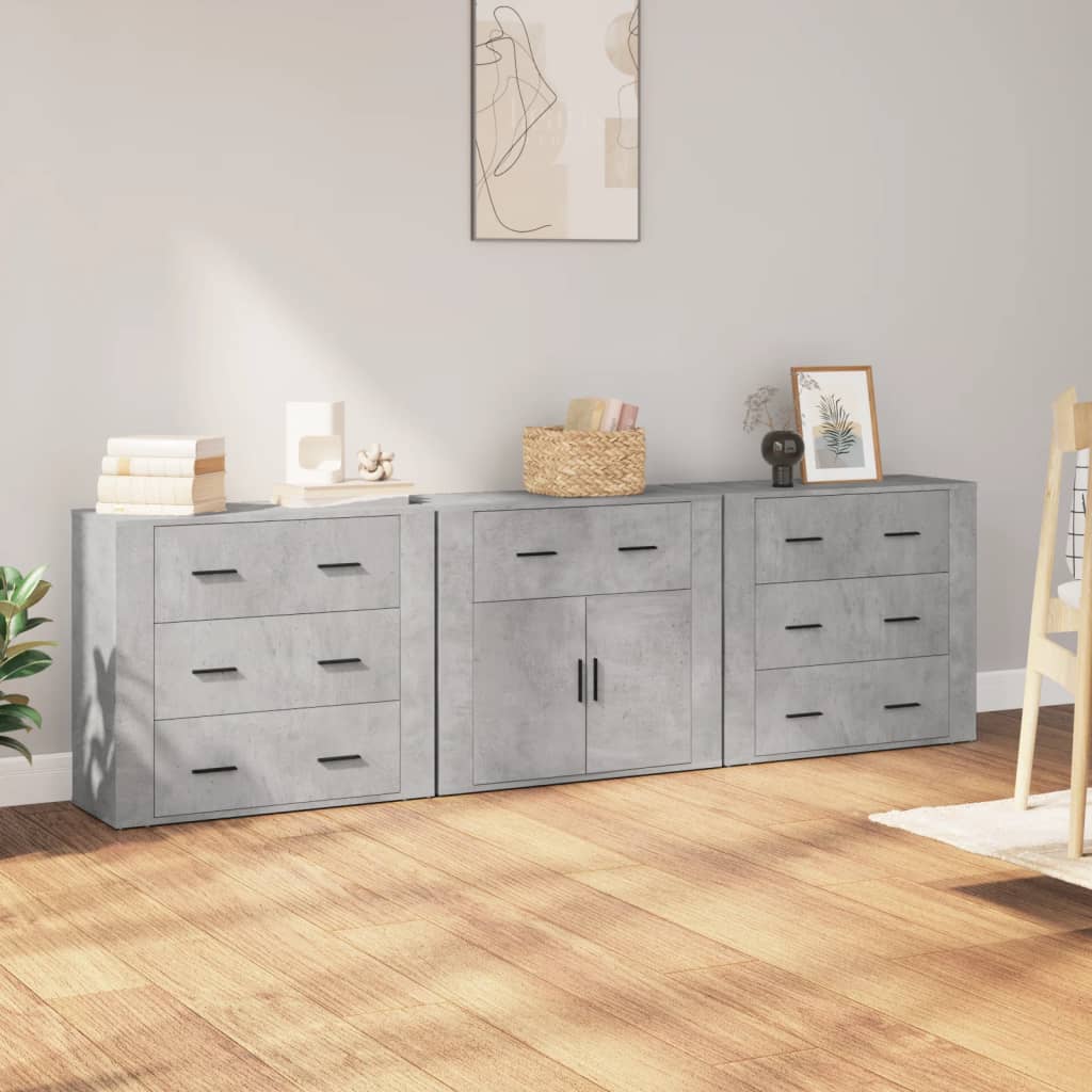 Sideboards 3 Pcs Engineered Wood