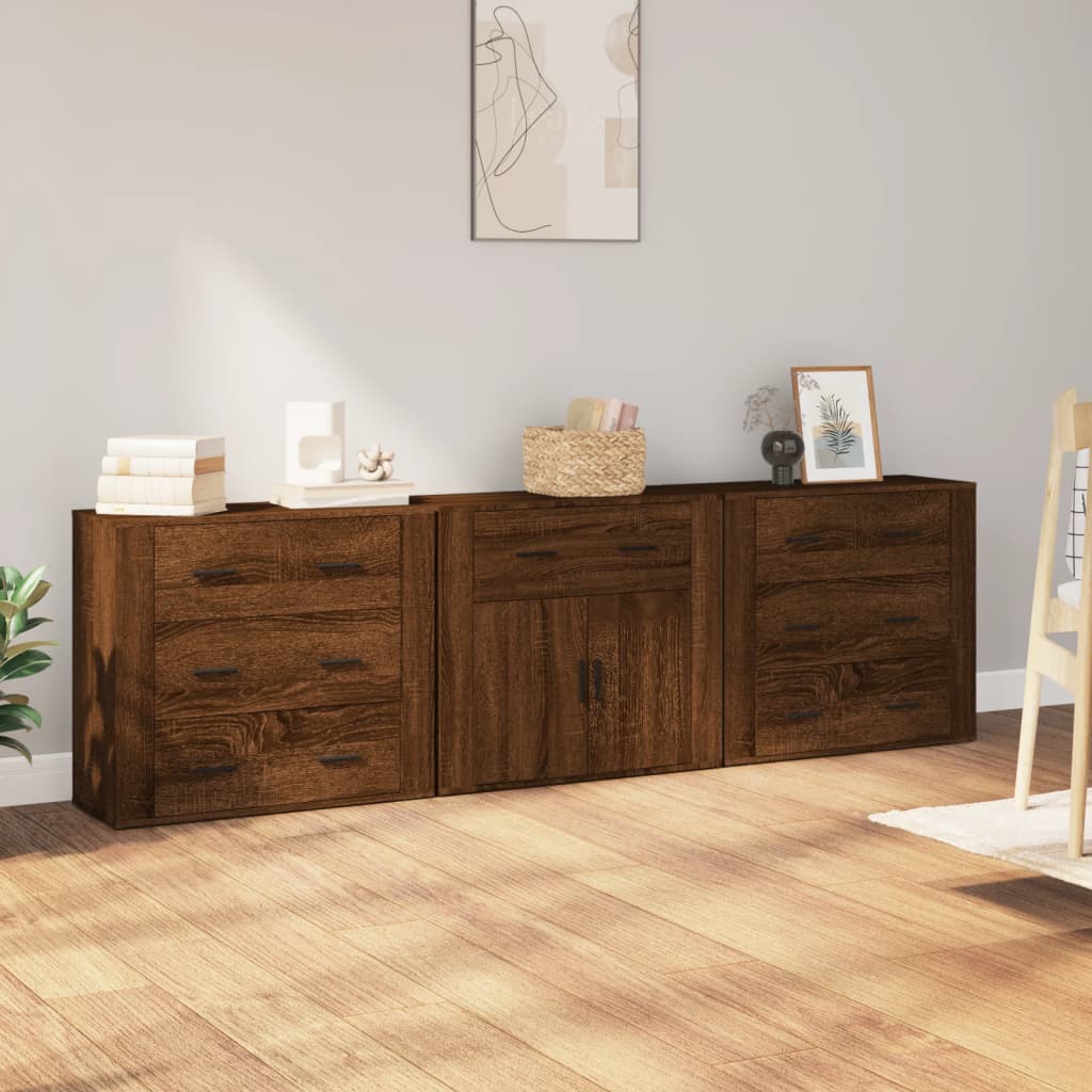 Sideboards 3 Pcs Engineered Wood