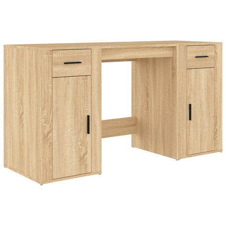 Desk With Cabinet Engineered Wood