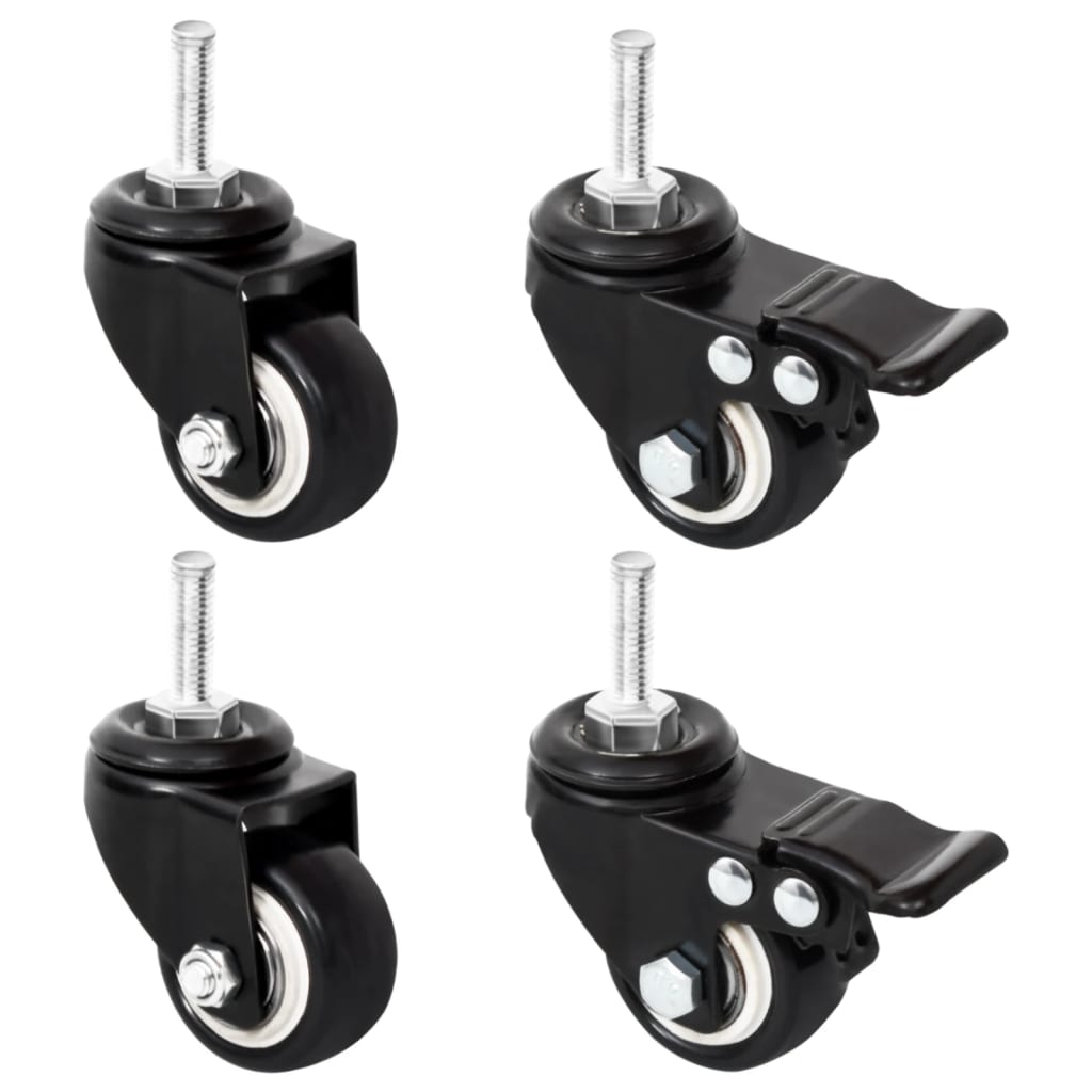 Wheels For Planter 4 Pcs Black 8X3.5X8 Cm Iron