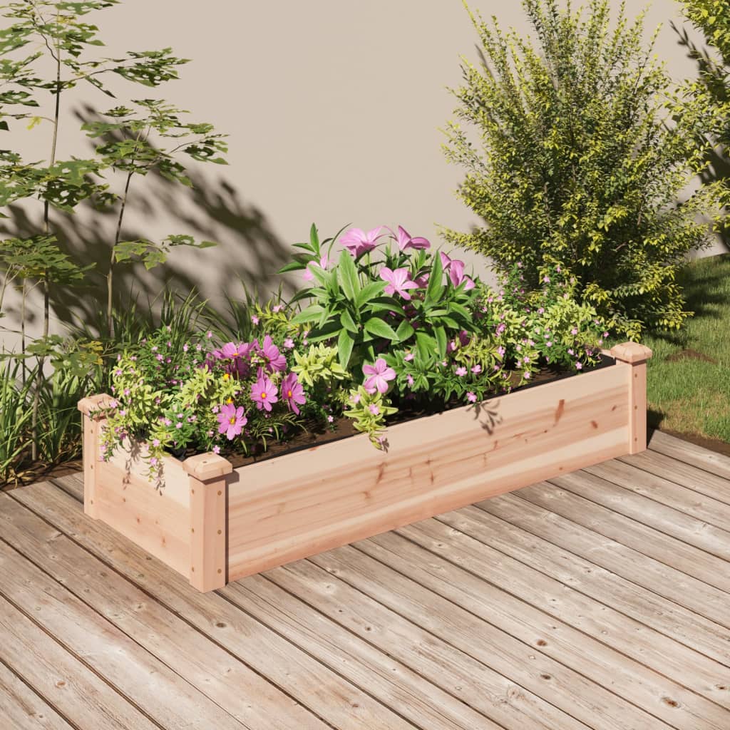 Garden Raised Bed With Liner Solid Wood Fir