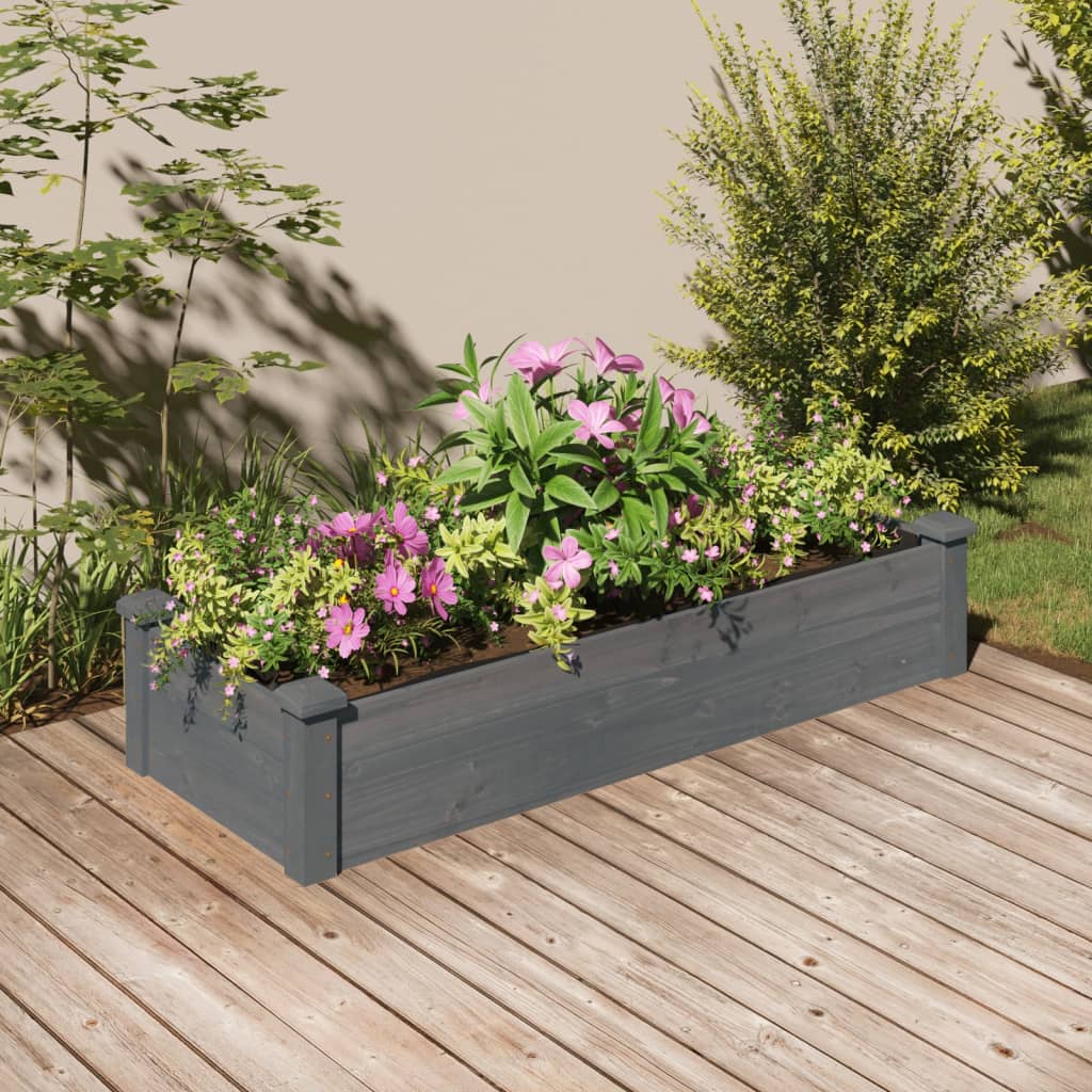 Garden Raised Bed With Liner Solid Wood Fir