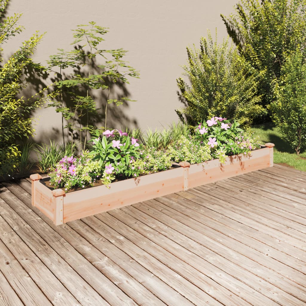 Garden Raised Bed With Liner Solid Wood Fir